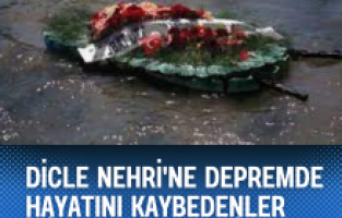 Dicle Nehri'ne depremde hayatını kaybedenler için 'vefa' çelengi