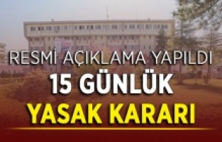 Diyarbakır’da 15 günlük yasak kararı