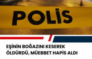 Eşinin boğazını keserek öldürdü, müebbet hapis aldı