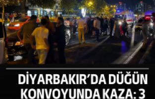 Diyarbakır’da düğün konvoyunda kaza: 3 yaralı