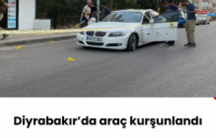 Diyrabakır’da araç kurşunlandı