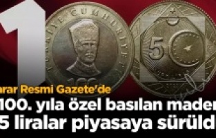 Madeni 5 lira piyasada