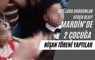 Mardin'de beşik kertmesi yapılan çocuklara nişan töreni düzenlendi