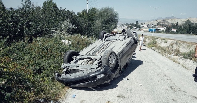 Kontrolden çıkan otomobil takla attı: 3 yaralı