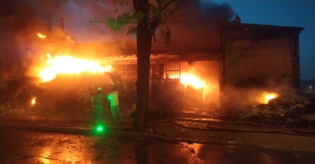 Tekstil fabrikasının deposu alevlere teslim oldu