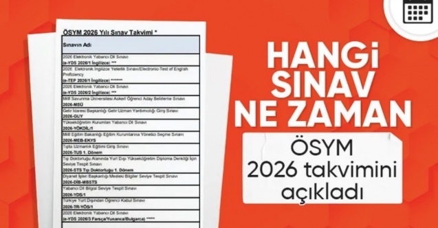 ÖSYM, 2026 yılı sınav takvimini duyurdu