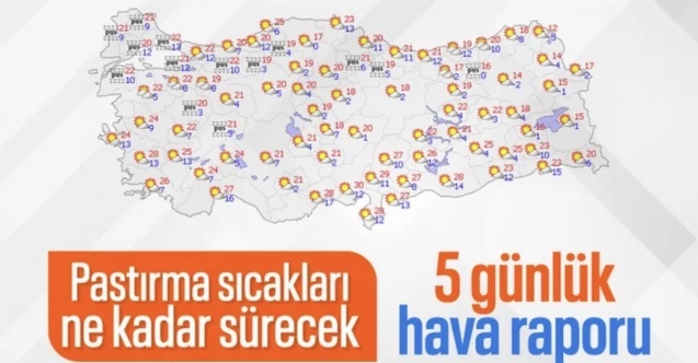 Ülke genelinde pastırma sıcakları etkisini sürdürüyor