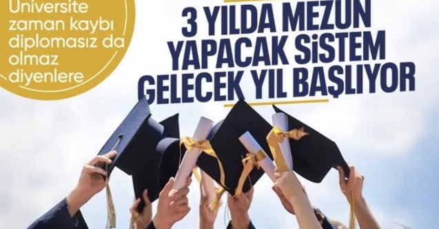 Üniversitede 3 yıllık eğitim dönemi gelecek yıl başlıyor