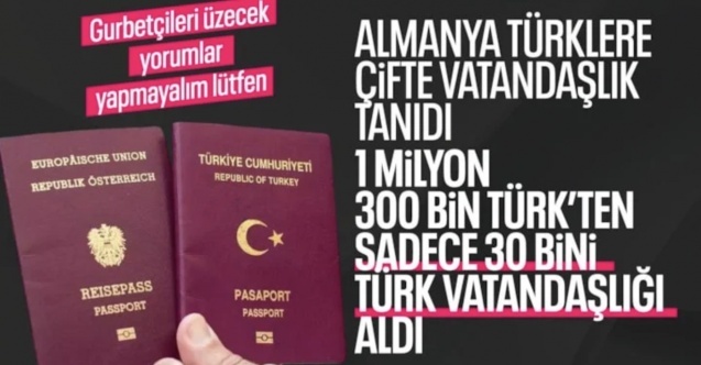 Almanya'daki 1.3 milyon Türk'ten 30 bini Türk pasaportuna başvurdu