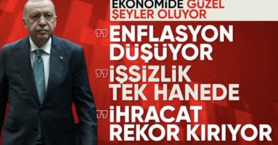 Cumhurbaşkanı Erdoğan: Enflasyon son 49 ayın en düşük seviyesine indi