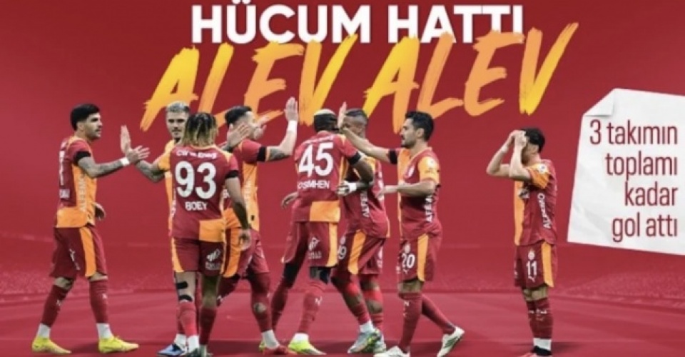 Galatasaray'dan dikkat çeken hücum istatistiği: 3 takımın toplam gol sayısını geçti!